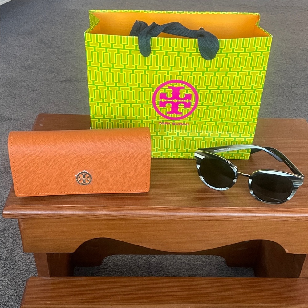 Tory Burch Black Sunglasses with Orange Case